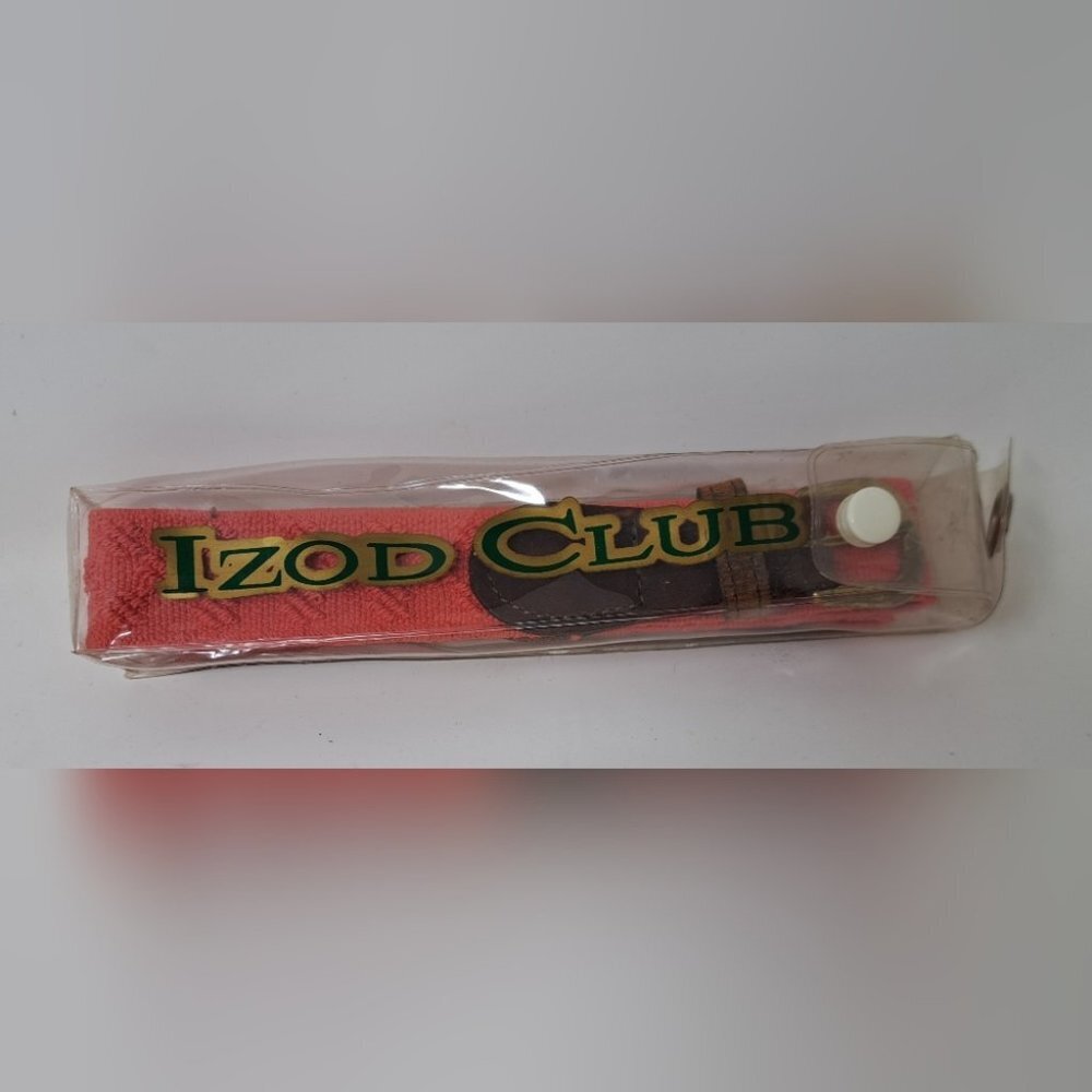 NWT Izod Club Men's Belt Light Red Stretchy Vintage 80s 70s Size XL